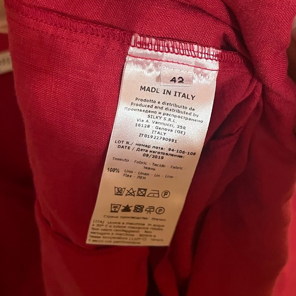 LAST CHANCE | Rosso35 red linen floral shirtdress - Picture 6 of 7